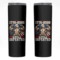 Still Undefeated 1776 to 2026 Muscular George Washington Skinny Tumbler Buff Bodybuilder American Flag Cape 250th Anniversary Semiquincentennial