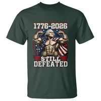 Still Undefeated 1776 to 2026 Muscular George Washington T Shirt Buff Bodybuilder American Flag Cape 250th Anniversary Semiquincentennial