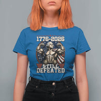 Still Undefeated 1776 to 2026 Muscular George Washington T Shirt For Women Buff Bodybuilder American Flag Cape 250th Anniversary Semiquincentennial