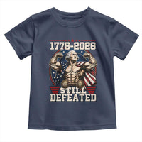 Still Undefeated 1776 to 2026 Muscular George Washington Toddler T Shirt Buff Bodybuilder American Flag Cape 250th Anniversary Semiquincentennial
