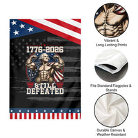 Still Undefeated 1776 to 2026 Muscular George Washington Patriotic Garden Flag Buff Bodybuilder American Flag Cape 250th Anniversary Semiquincentennial