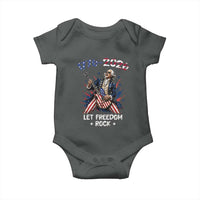 Let Freedom Rock George Washington Rock Star Baby Onesie Funny Electric Guitar Player American Flag Suit 1776 to 2026 Semiquincentennial