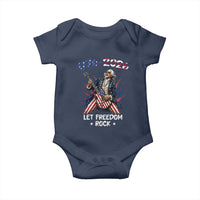Let Freedom Rock George Washington Rock Star Baby Onesie Funny Electric Guitar Player American Flag Suit 1776 to 2026 Semiquincentennial