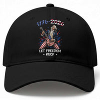 Let Freedom Rock George Washington Rock Star Baseball Cap Funny Electric Guitar Player American Flag Suit 1776 to 2026 Semiquincentennial