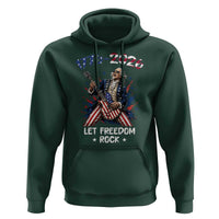 Let Freedom Rock George Washington Rock Star Hoodie Funny Electric Guitar Player American Flag Suit 1776 to 2026 Semiquincentennial