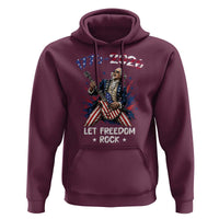 Let Freedom Rock George Washington Rock Star Hoodie Funny Electric Guitar Player American Flag Suit 1776 to 2026 Semiquincentennial