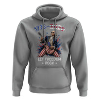Let Freedom Rock George Washington Rock Star Hoodie Funny Electric Guitar Player American Flag Suit 1776 to 2026 Semiquincentennial