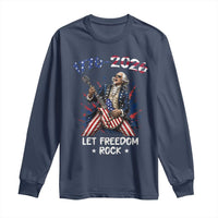 Let Freedom Rock George Washington Rock Star Long Sleeve Shirt Funny Electric Guitar Player American Flag Suit 1776 to 2026 Semiquincentennial