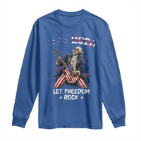 Let Freedom Rock George Washington Rock Star Long Sleeve Shirt Funny Electric Guitar Player American Flag Suit 1776 to 2026 Semiquincentennial