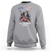 Let Freedom Rock George Washington Rock Star Sweatshirt Funny Electric Guitar Player American Flag Suit 1776 to 2026 Semiquincentennial