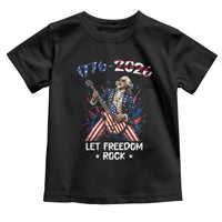 Let Freedom Rock George Washington Rock Star Toddler T Shirt Funny Electric Guitar Player American Flag Suit 1776 to 2026 Semiquincentennial