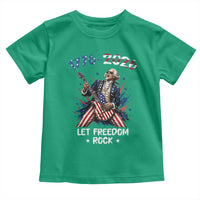 Let Freedom Rock George Washington Rock Star Toddler T Shirt Funny Electric Guitar Player American Flag Suit 1776 to 2026 Semiquincentennial