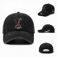 Let Freedom Rock George Washington Rock Star Washed Cotton Baseball Cap Funny Electric Guitar Player American Flag Suit 1776 to 2026 Semiquincentennial