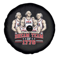 Dream Team of 1776 Funny Founding Fathers Basketball Players Spare Tire Cover Patriotic Sports Team Parody 4th of July 250th Anniversary