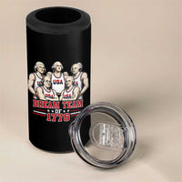 Dream Team of 1776 Funny Founding Fathers Basketball Players 4 in 1 Can Cooler Tumbler Patriotic Sports Team Parody 4th of July 250th Anniversary