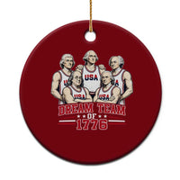 Dream Team of 1776 Funny Founding Fathers Basketball Players Ceramic Ornament Patriotic Sports Team Parody 4th of July 250th Anniversary