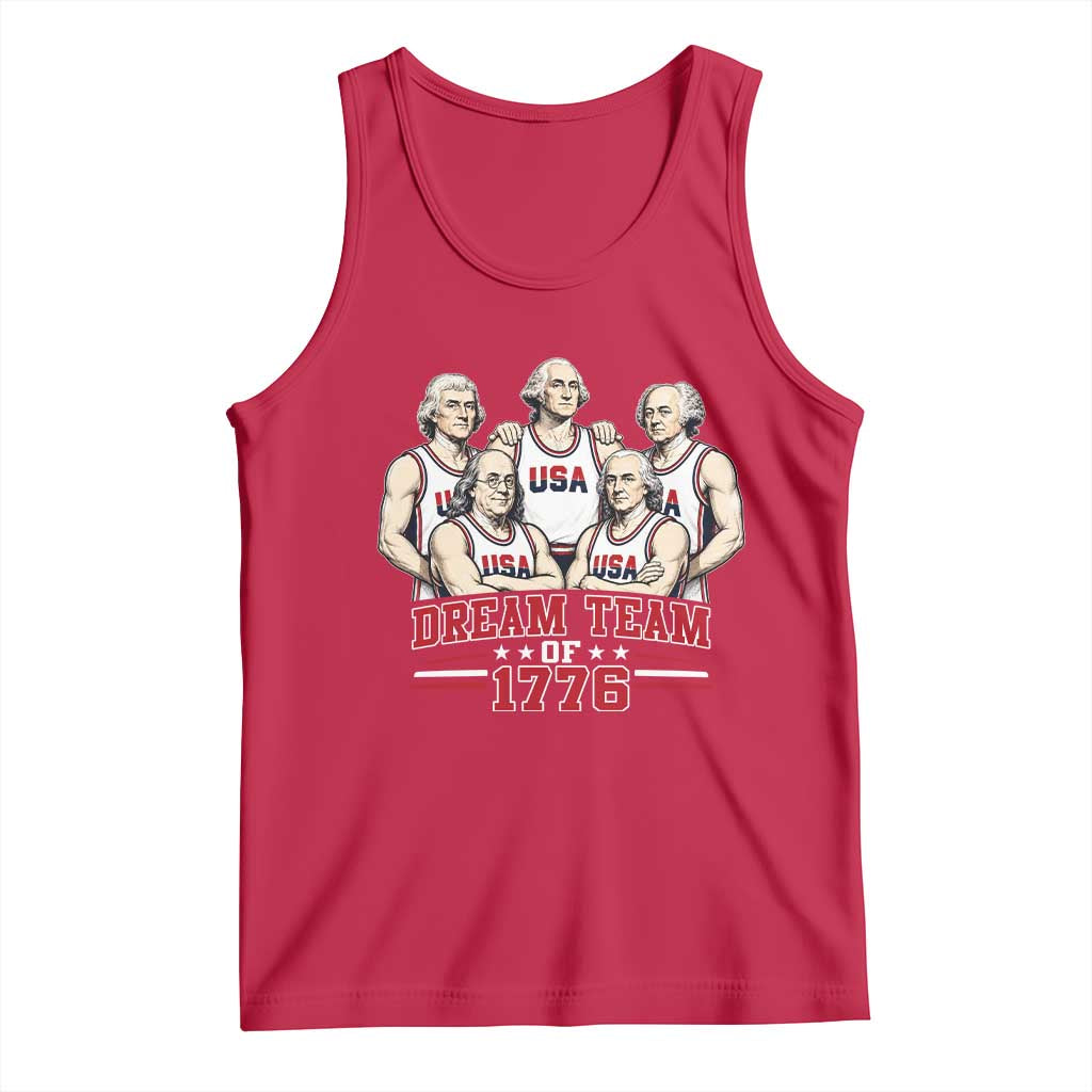 Dream Team of 1776 Funny Founding Fathers Basketball Players Tank Top Patriotic Sports Team Parody 4th of July 250th Anniversary