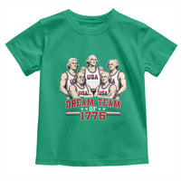 Dream Team of 1776 Funny Founding Fathers Basketball Players Toddler T Shirt Patriotic Sports Team Parody 4th of July 250th Anniversary