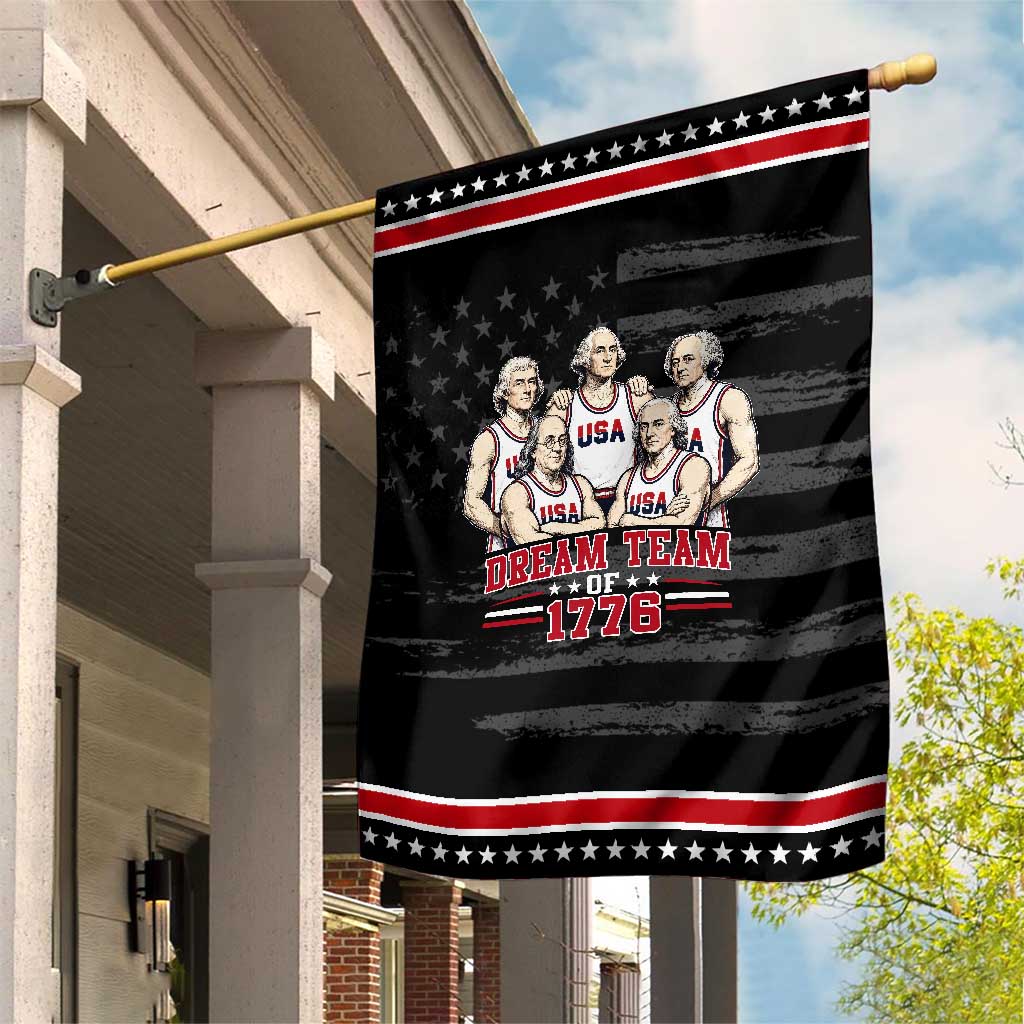 Dream Team of 1776 Funny Founding Fathers Basketball Players Patriotic Garden Flag Sports Team Parody 4th of July 250th Anniversary