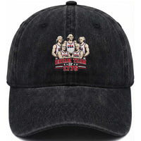 Dream Team of 1776 Funny Founding Fathers Basketball Players Washed Cotton Baseball Cap Patriotic Sports Team Parody 4th of July 250th Anniversary