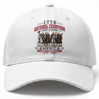 1776 National Champions Liberty Legends Vintage Baseball Cap Horseback Founding Fathers America 250th Anniversary