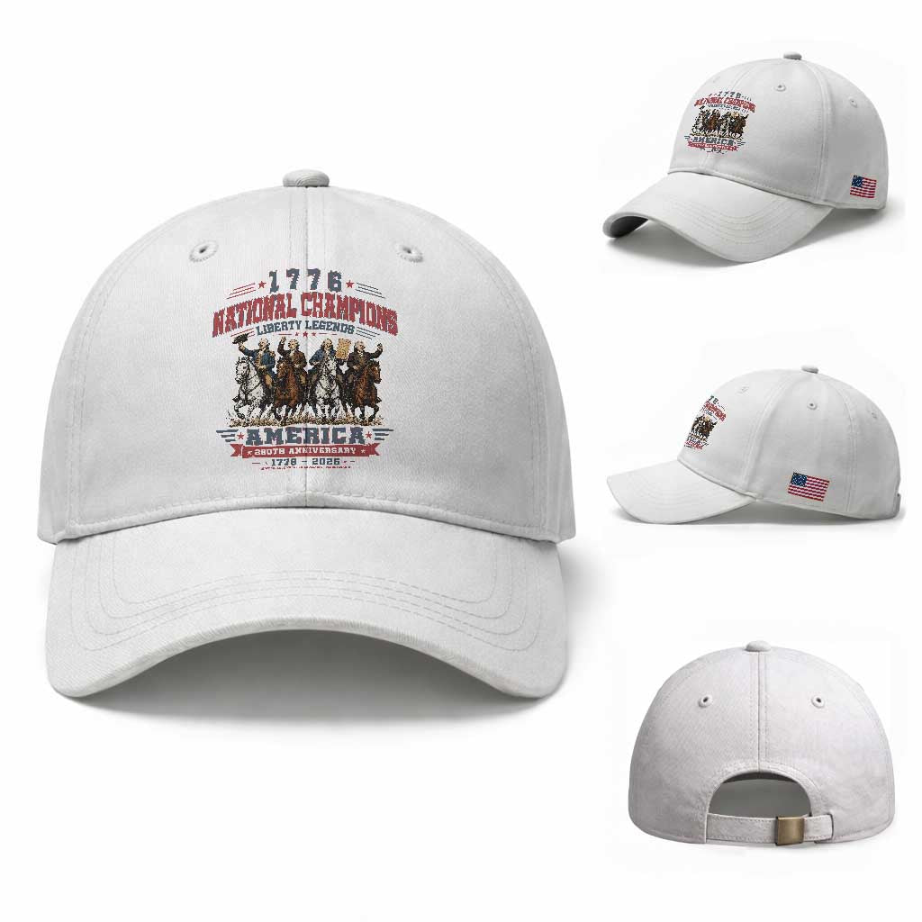 1776 National Champions Liberty Legends Vintage Baseball Cap Horseback Founding Fathers America 250th Anniversary