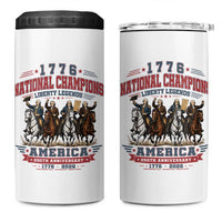 1776 National Champions Liberty Legends Vintage 4 in 1 Can Cooler Tumbler Horseback Founding Fathers America 250th Anniversary