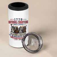 1776 National Champions Liberty Legends Vintage 4 in 1 Can Cooler Tumbler Horseback Founding Fathers America 250th Anniversary