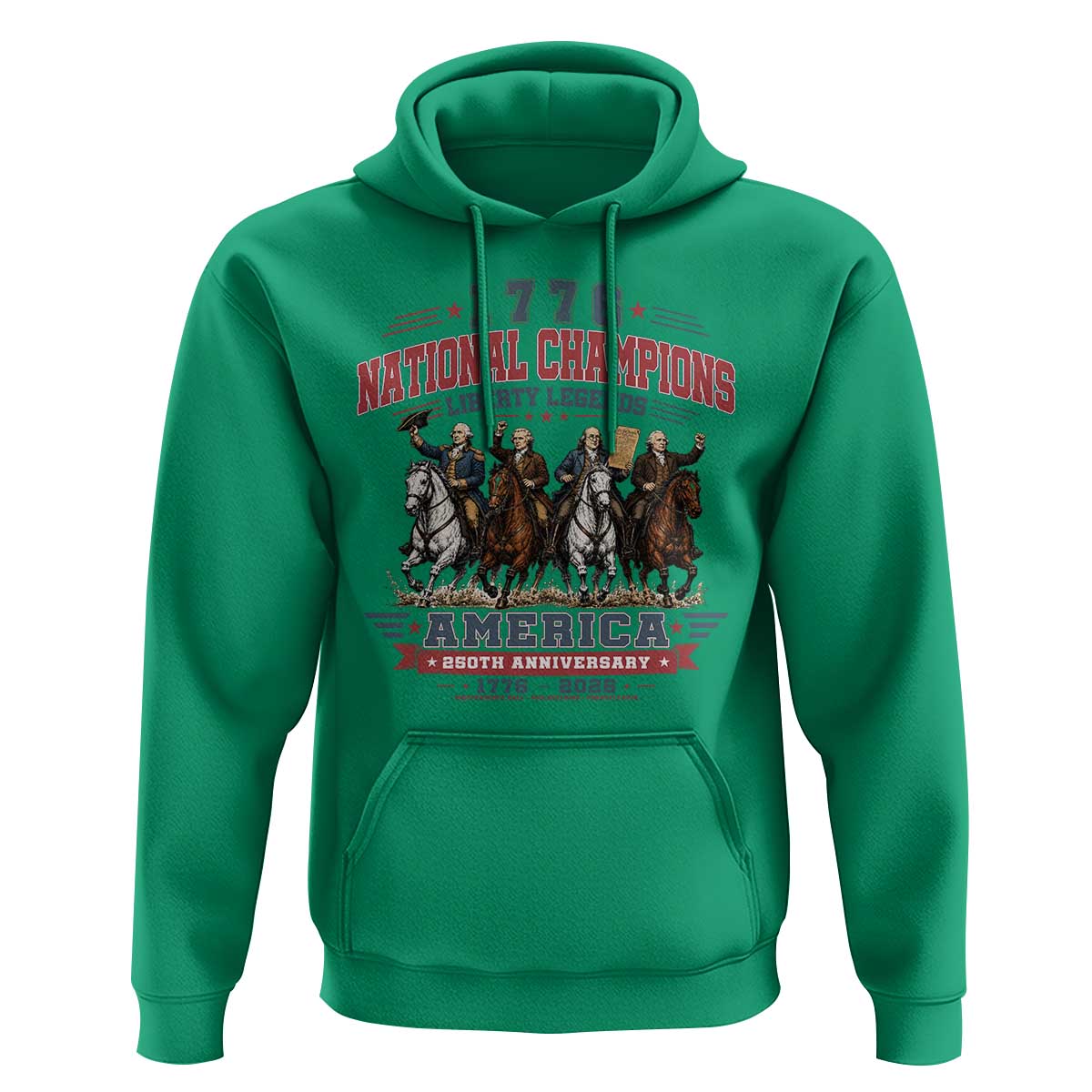 1776 National Champions Liberty Legends Vintage Hoodie Horseback Founding Fathers America 250th Anniversary