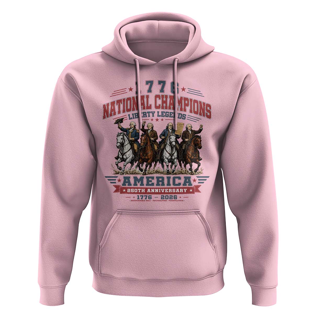 1776 National Champions Liberty Legends Vintage Hoodie Horseback Founding Fathers America 250th Anniversary