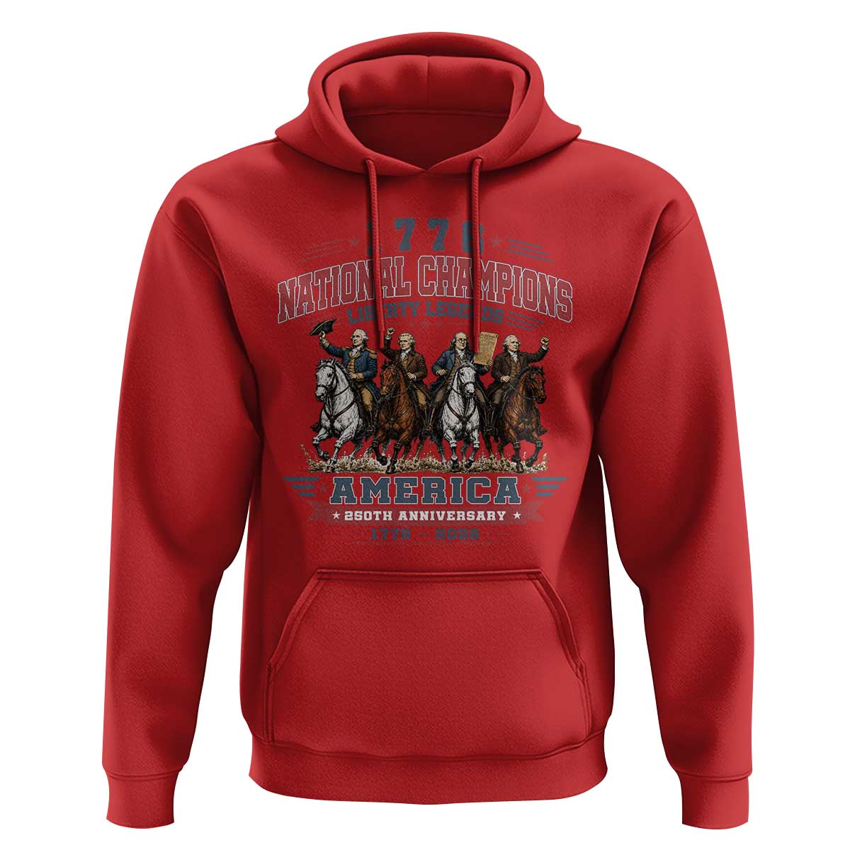 1776 National Champions Liberty Legends Vintage Hoodie Horseback Founding Fathers America 250th Anniversary