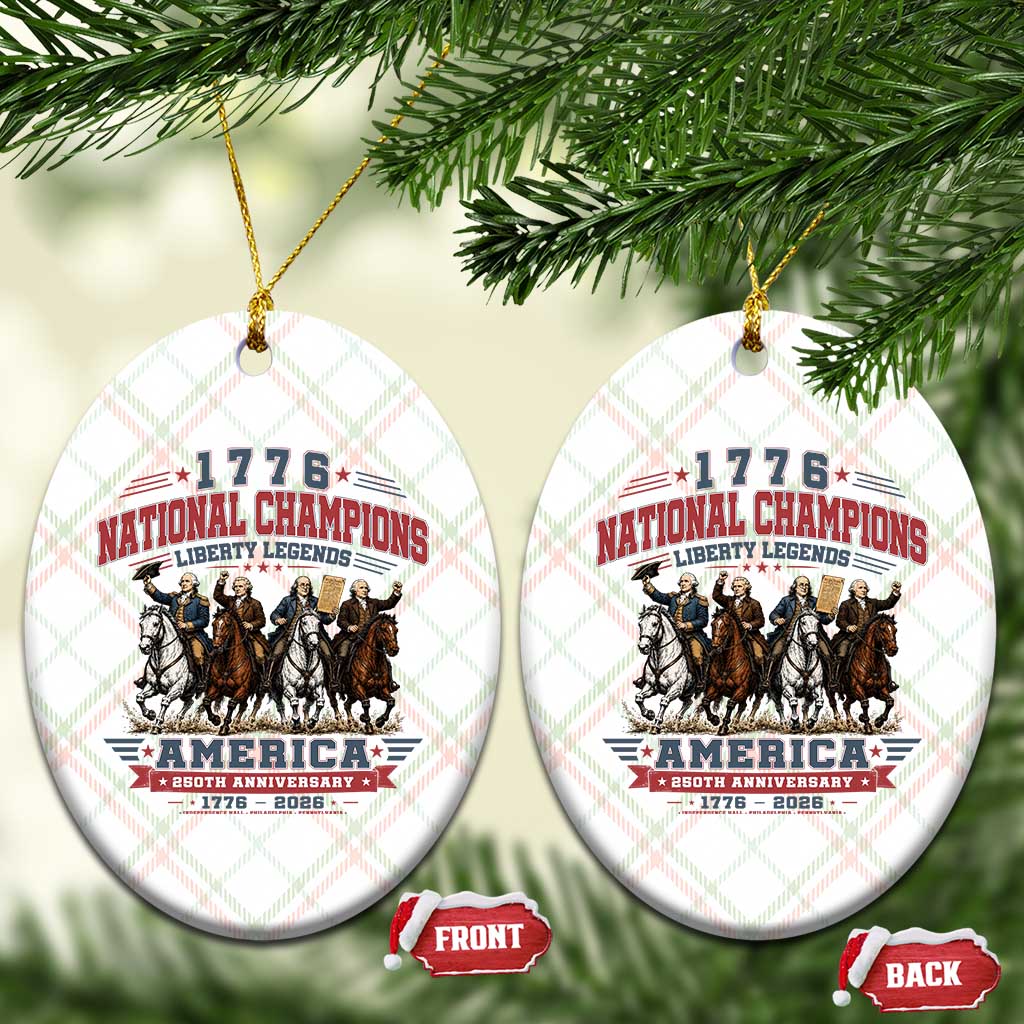 1776 National Champions Liberty Legends Vintage Ceramic Ornament Horseback Founding Fathers America 250th Anniversary