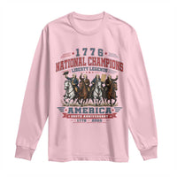 1776 National Champions Liberty Legends Vintage Long Sleeve Shirt Horseback Founding Fathers America 250th Anniversary