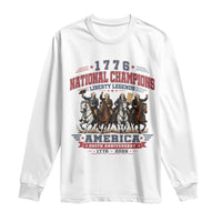 1776 National Champions Liberty Legends Vintage Long Sleeve Shirt Horseback Founding Fathers America 250th Anniversary