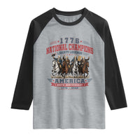 1776 National Champions Liberty Legends Vintage Raglan Shirt Horseback Founding Fathers America 250th Anniversary