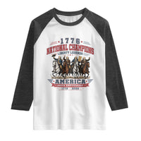 1776 National Champions Liberty Legends Vintage Raglan Shirt Horseback Founding Fathers America 250th Anniversary