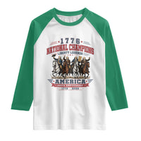 1776 National Champions Liberty Legends Vintage Raglan Shirt Horseback Founding Fathers America 250th Anniversary