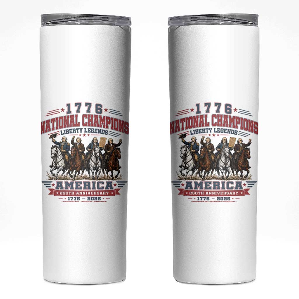 1776 National Champions Liberty Legends Vintage Skinny Tumbler Horseback Founding Fathers America 250th Anniversary