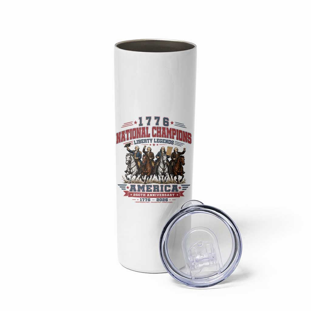 1776 National Champions Liberty Legends Vintage Skinny Tumbler Horseback Founding Fathers America 250th Anniversary