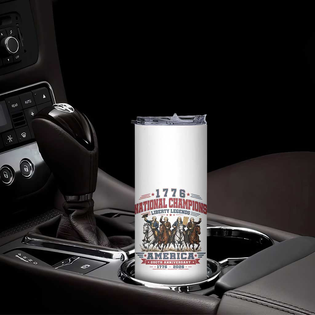 1776 National Champions Liberty Legends Vintage Skinny Tumbler Horseback Founding Fathers America 250th Anniversary