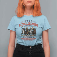 1776 National Champions Liberty Legends Vintage T Shirt For Women Horseback Founding Fathers America 250th Anniversary