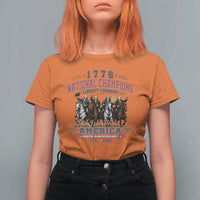 1776 National Champions Liberty Legends Vintage T Shirt For Women Horseback Founding Fathers America 250th Anniversary