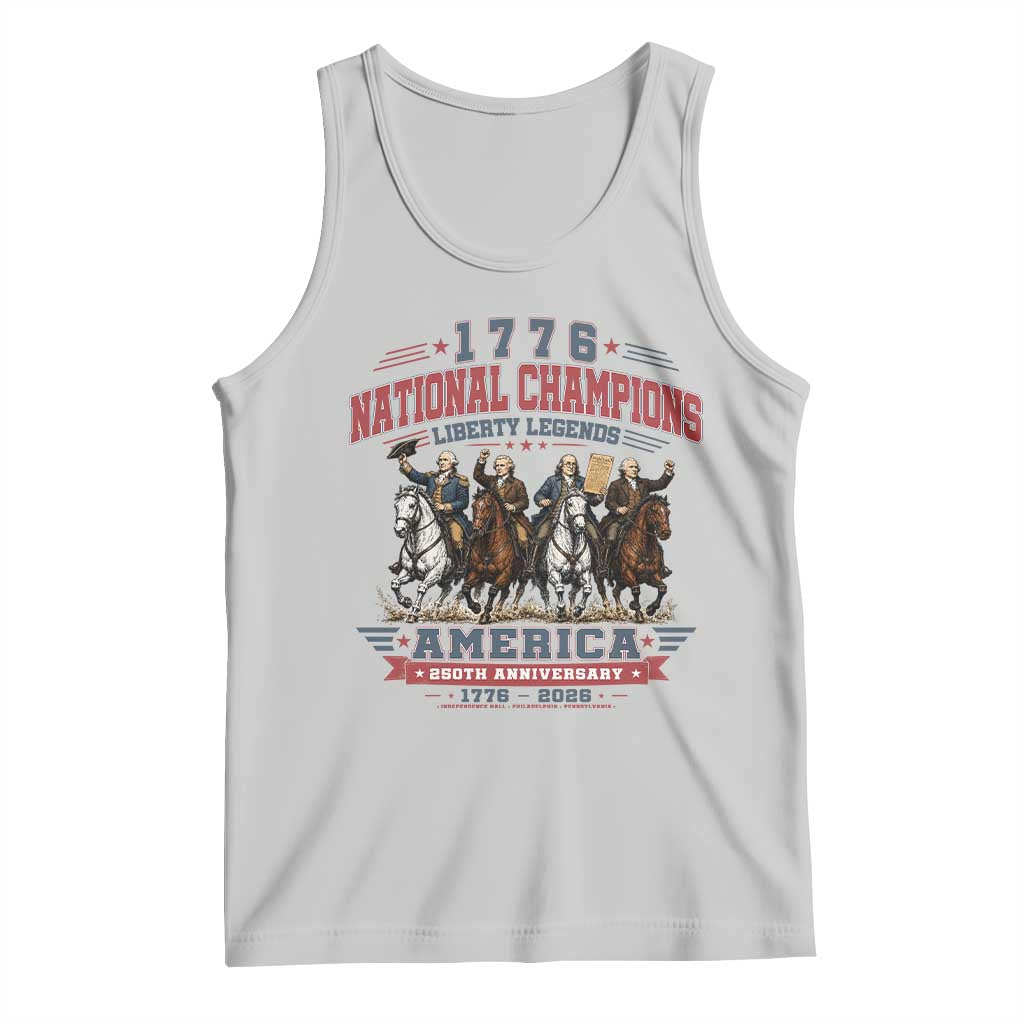 1776 National Champions Liberty Legends Vintage Tank Top Horseback Founding Fathers America 250th Anniversary