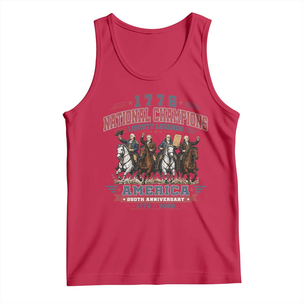 1776 National Champions Liberty Legends Vintage Tank Top Horseback Founding Fathers America 250th Anniversary