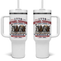 1776 National Champions Liberty Legends Vintage Tumbler With Handle Horseback Founding Fathers America 250th Anniversary