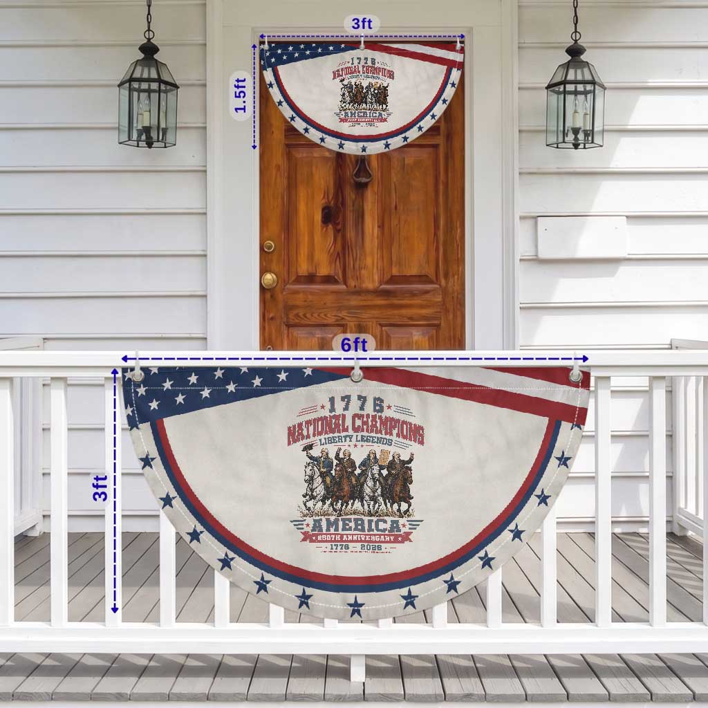 1776 National Champions Liberty Legends Vintage Patriotic Fan Flag Horseback Founding Fathers America 250th Anniversary