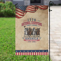 1776 National Champions Liberty Legends Vintage Patriotic Garden Flag Horseback Founding Fathers America 250th Anniversary