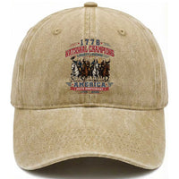 1776 National Champions Liberty Legends Vintage Washed Cotton Baseball Cap Horseback Founding Fathers America 250th Anniversary