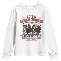 1776 National Champions Liberty Legends Vintage Youth Sweatshirt Horseback Founding Fathers America 250th Anniversary