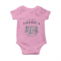 Declaration of Independence Sacred Honor Quote Graphic Baby Onesie Vintage 1776 to 2026 America Patriotic History